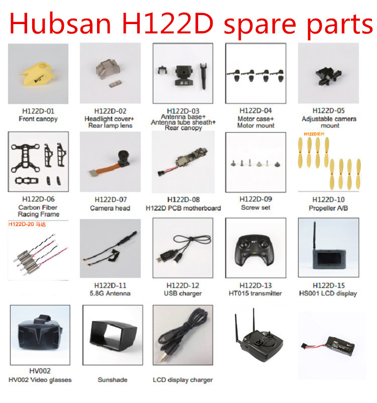 Holy Stone Drone Hs720 - Hubsan-リモートコントロールドローンh122dx4 rc,クワッドコプター,スペアパーツ,ブレードモーター,リモコン,メインボード,充電器,エンジンベース,カメラカバー