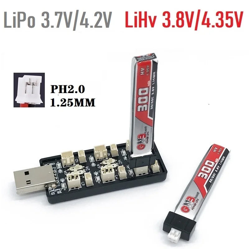 Drone Battery Plate - RCドローン用USBバッテリー充電器アダプター,6ch,1s,lipo,lihv,3.7v,4.2v,3.8v,4.35v,5v