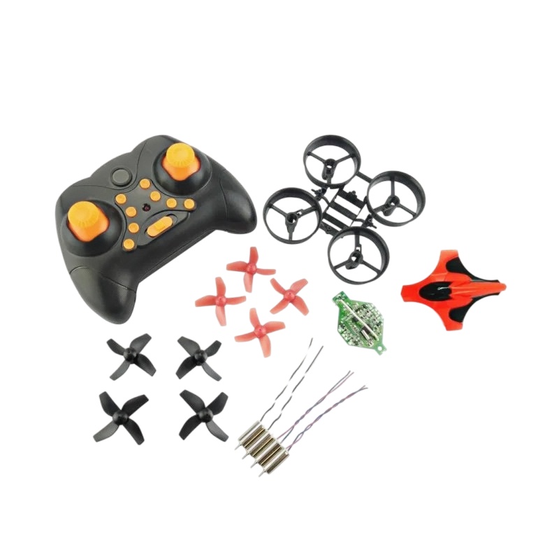 Eachine Drone E010 - DIYミニRCドローンキット、Eachine E010 JJRC H36 70mmフレーム用フルパーツ、8.5mmアップグレードモーター、2.4Gレシーバー、バッテリー、プロペラ