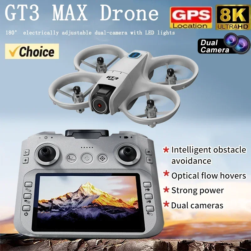 Eachine Drone E58 - 2026年新型GT3ミニ LED折りたたみ式ドローン GPS 8K HDデュアルカメラ ブラシレスモーター
