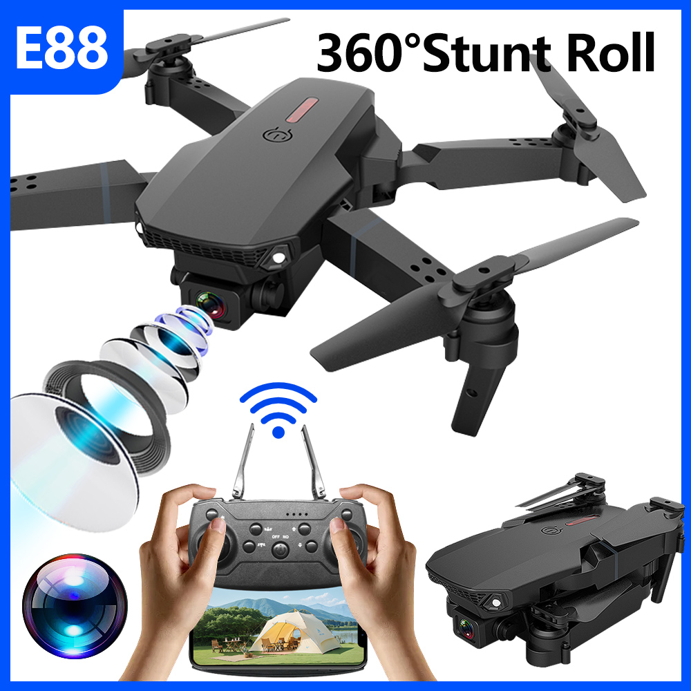 E88 ミニドローン UAV 360 度回転折りたたみ Wi - Eachine Drone E58 のレビューと価格