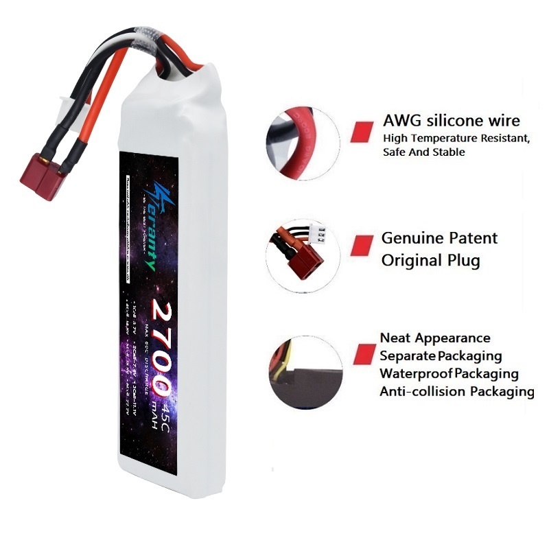 Tプラグ付きLiPoバッテリー、rc、fpv、飛行機、ヘリコ - Drone Battery Connector のレビューと価格