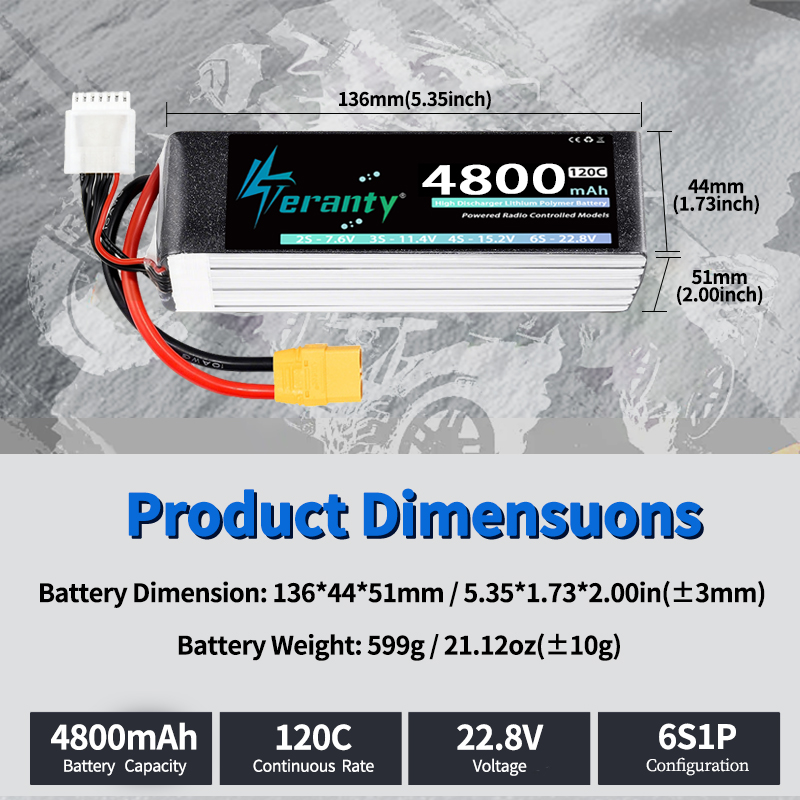 TERANTY 6S 4800mAh リポバッテリー 22. - Drone Battery 6S のレビューと価格
