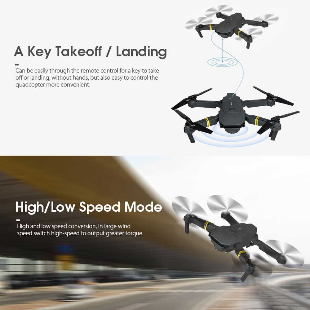 高解像度航空写真ドローン、インテリジェントrc飛行機、固定高 - Eachine Drone E58 のレビューと価格