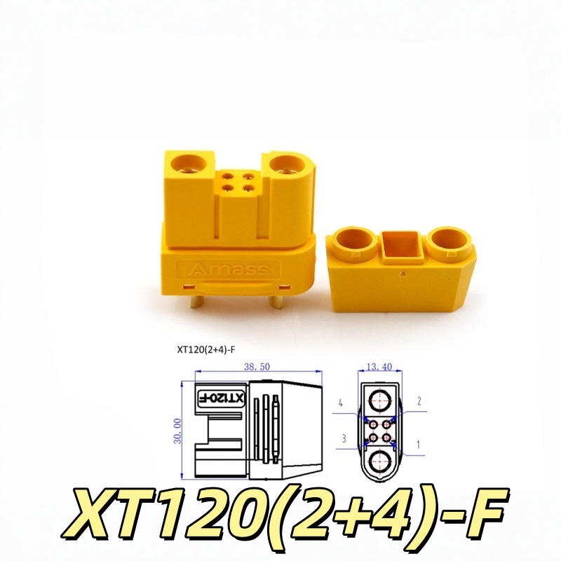 Amass オリジナル XT120(2+4) コネクタ高電流 - Drone Battery High Voltage のレビューと価格