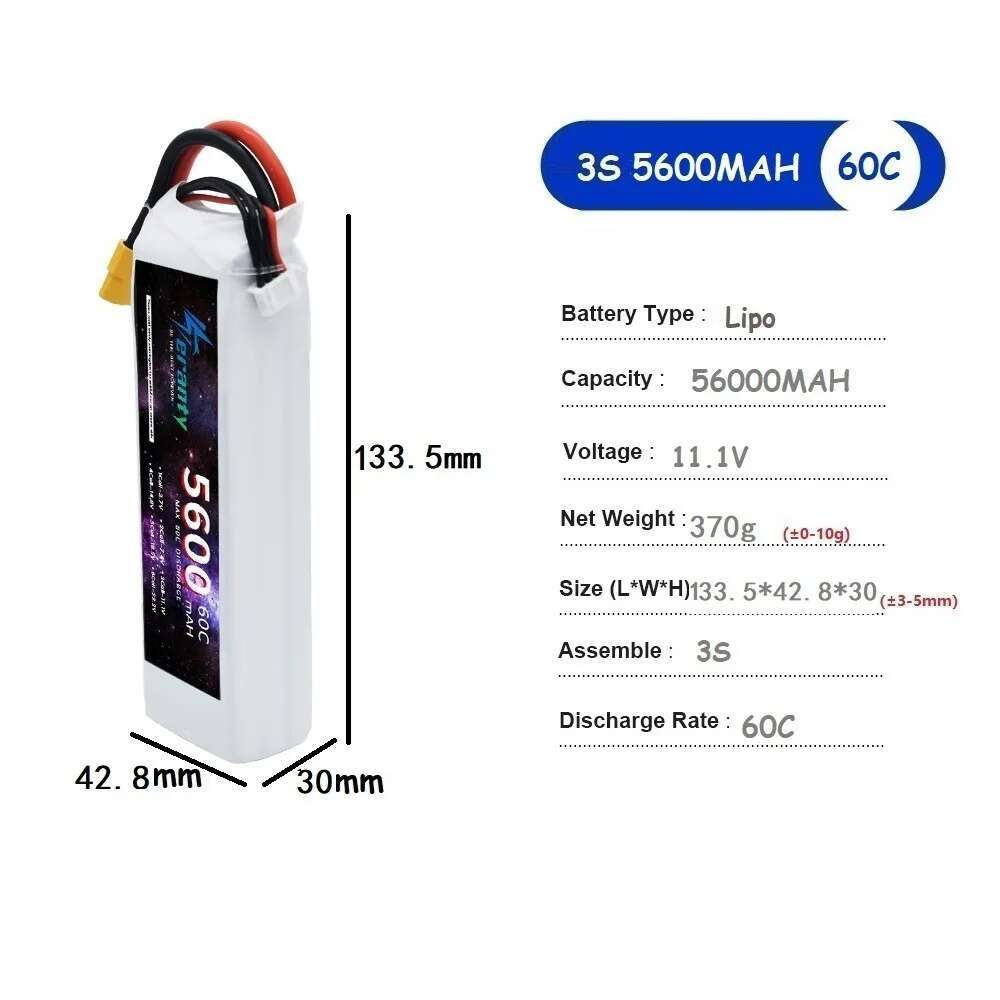 TERANTY 5600mAh 60C 2S 3S 4S 6 - Drone Battery 6S のレビューと価格