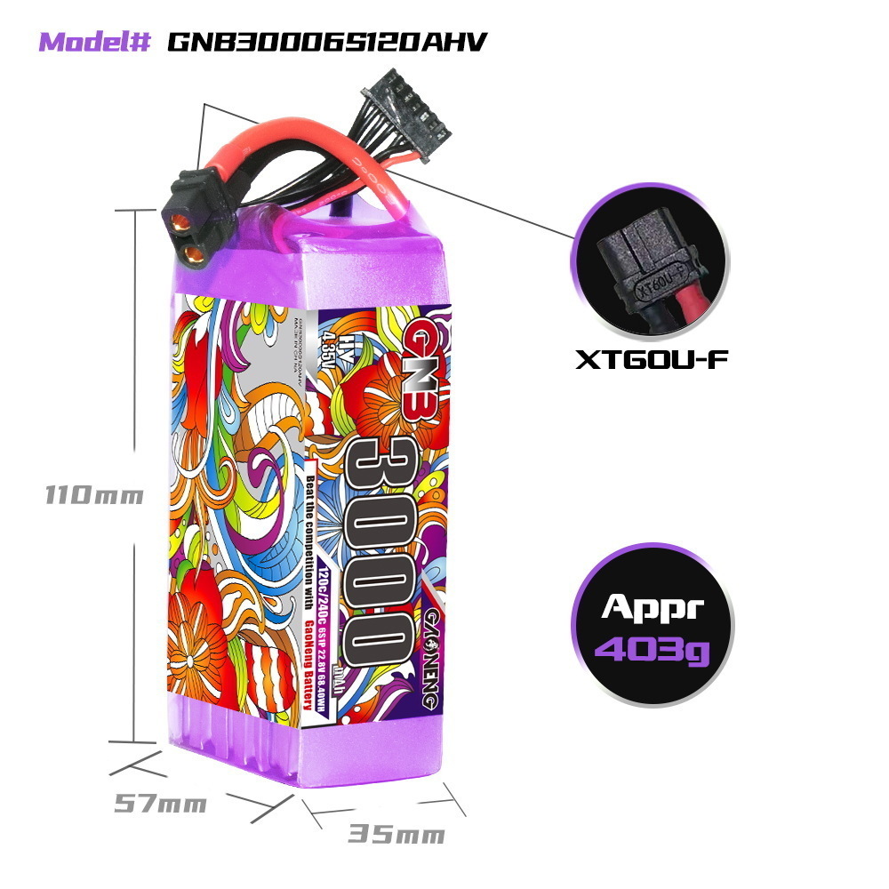 GNB リポバッテリー 6S 22.8V 3000mAh 5 - Drone Battery Plate のレビューと価格