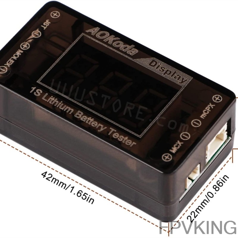 AOKoda AOK-041 1S LiPoバッテリー電圧チ - Drone Battery Voltage Checker のレビューと価格